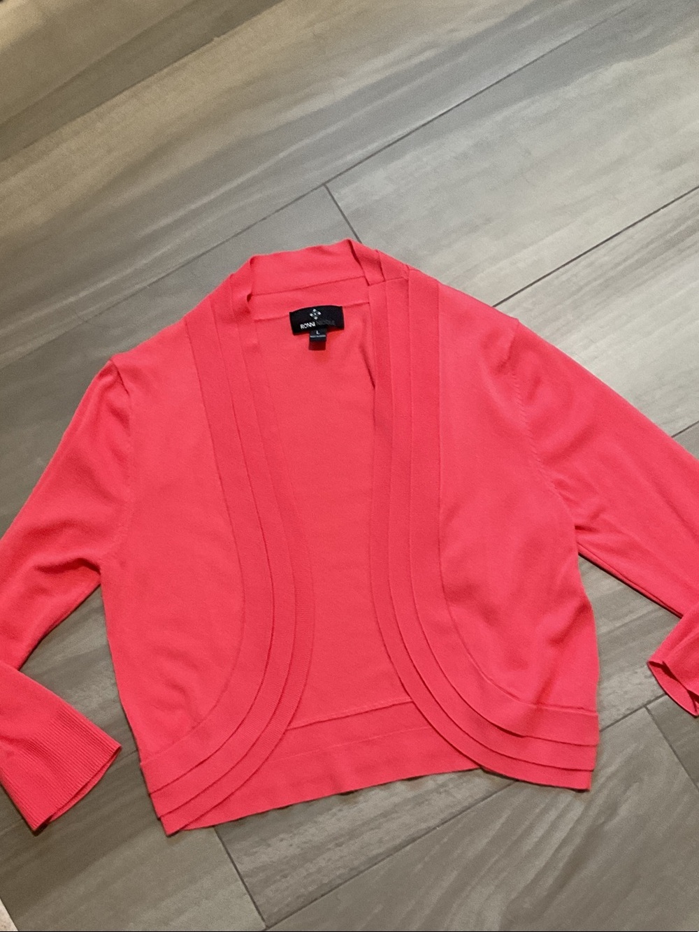 Ronni Nicole Coral Open-Front Cropped Cardigan